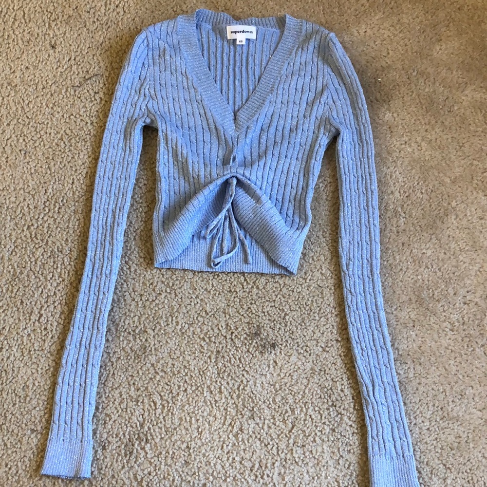 Long sleeve scrunch tie top
